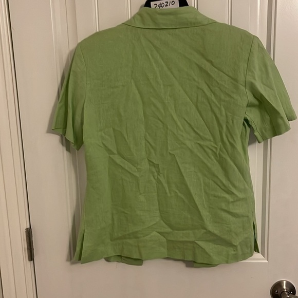 VINTAGE  LINEN A.K.C. Pistachio Green Ladybug Embroidered tank & jacket size S - Picture 7 of 16